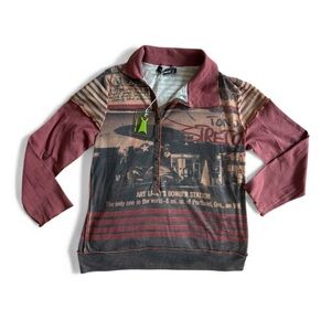 NWT Vintage Cop Copine Graphic Long Sleeve Top